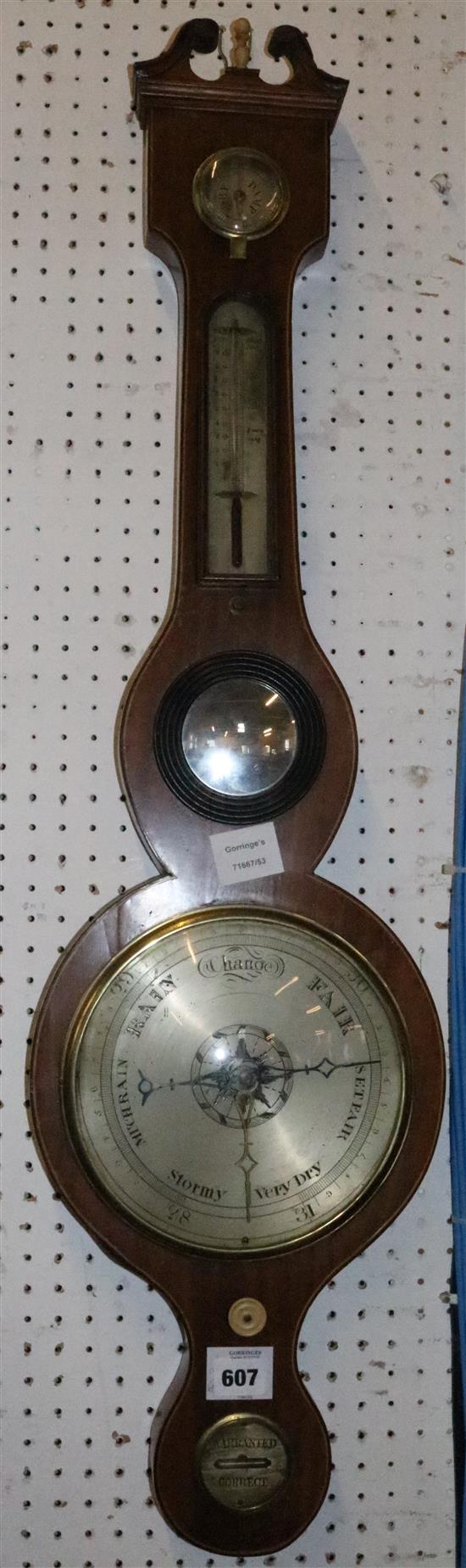 Mahogany wheel barometer